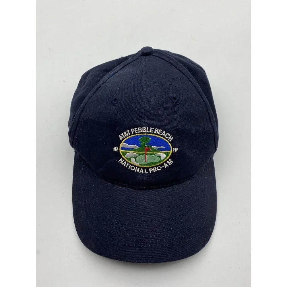 VTG Y2K Pebble Beach Pro-Am Hat Navy AT&T Tournament CaliFame Golf Cap Strapback
